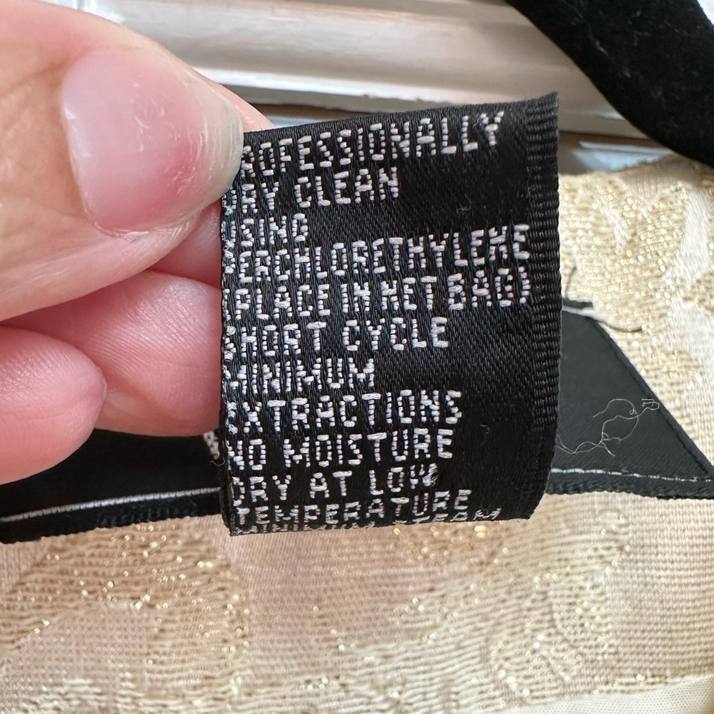 Vintage Carmen Marc Valvo Ivory Cream Lace Sequin Beaded Formal Jacket Size 14 L - Picture 15 of 16